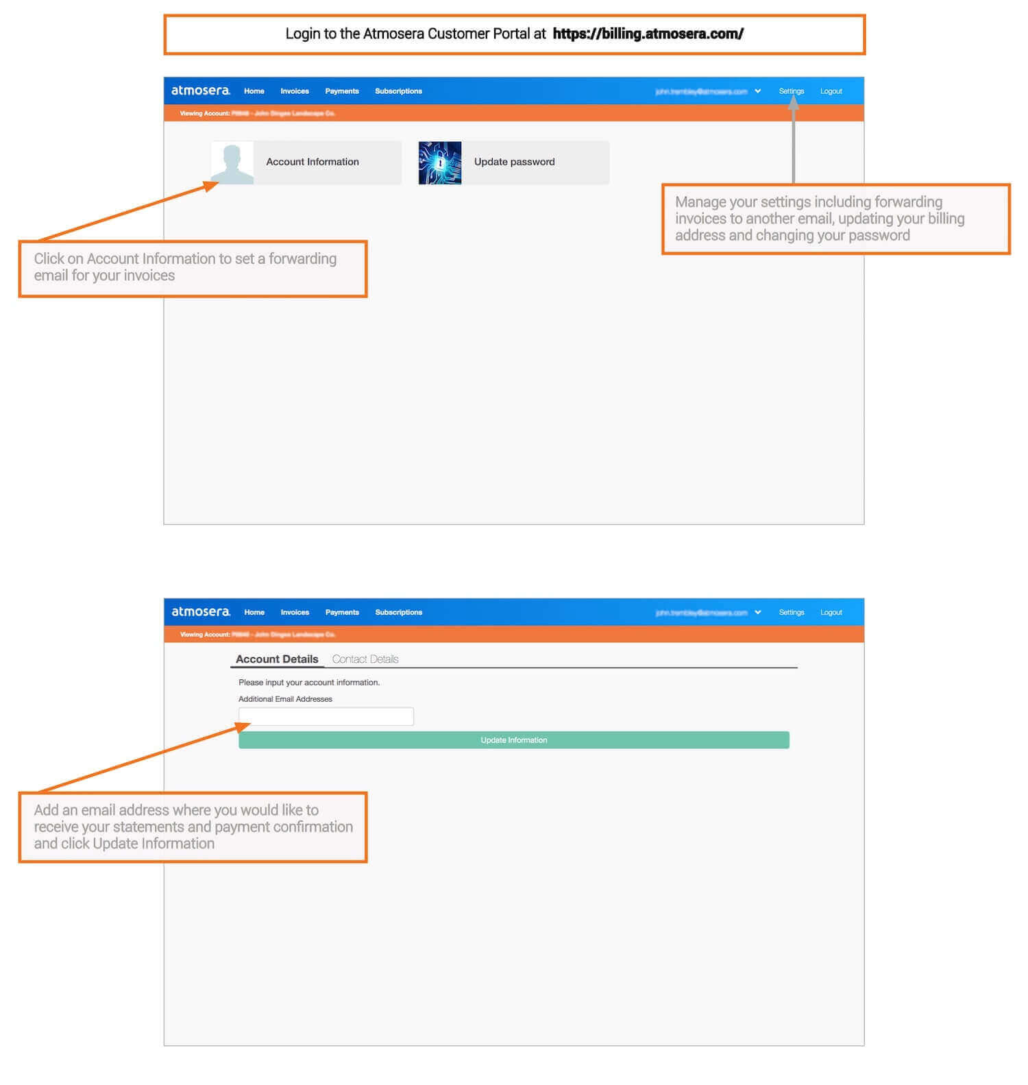 Billing Portal Atmosera